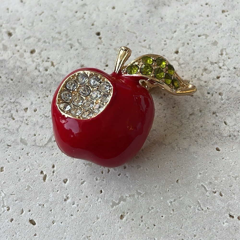 MACY'S APPLE brooch WITH crystals